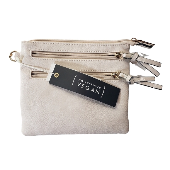 Handbags - NWT Vegan Leather Ivory Crossbody Bag